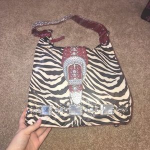 Red and Black Zebra Purse